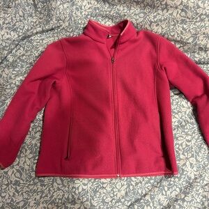 Lands End Pink Fleece Zip-Up